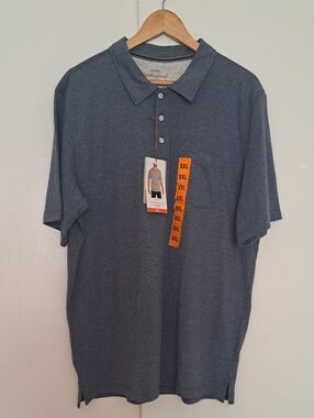 Original Weatherproof Men's Heather Slate Blue Polo